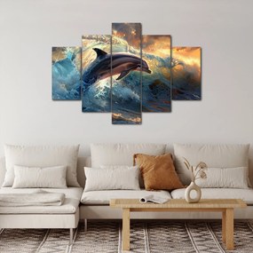 Obraz - Delfín, ilustrácie (150x105 cm)