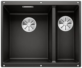 Blanco Subline 340/160-U, silgranitový drez pod pracovnú dosku 555x460x190 mm, drez vľavo, 1,5-komorový, čierna, BLA-525985