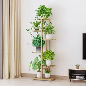 Kondela Kovový stojan na kvety, zlatý, BAMIR TYP 3