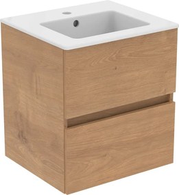 Závesná skrinka pod umývadlo v dekore duba v prírodnej farbe 50x55 cm Eurovit+ – Ideal Standard