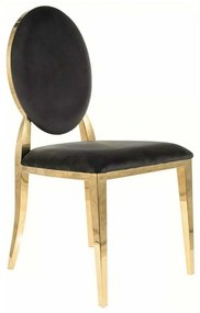 Jedálenská stolička Capo Velvet, čierna / zlatá
