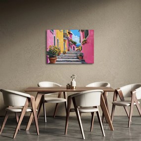 Obraz - Ružová ulička (70x50 cm)