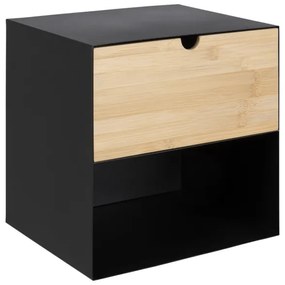 Nočný stolík s možnosťou montáže na stenu BEKIM čierna/bambus
