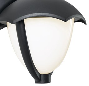 Inteligentné vonkajšie nástenné svietidlo čierne s opálovým sklom vrátane LED IP54 - Classica