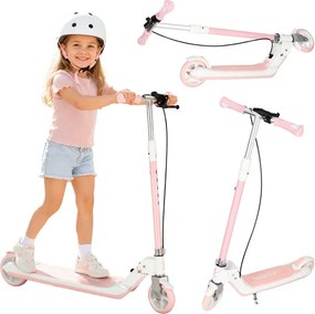 KIK Detská skladacia kolobežka Trike Fix, 2-kolesová, s LED osvetlením, ružová