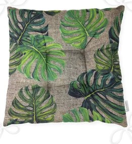 Sedák na stoličku Minimalist Cushion Covers Green Banana Leaves, 40 x 40 cm