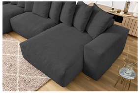 Sivá menčestrová rohová pohovka Voltaire – Bobochic Paris