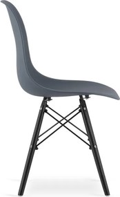 Set jedálenských stoličiek OSAKA tmavo sivé (čierne nohy) 4ks