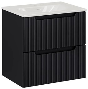 Koupelnová skříňka Nova Black II Sky se zápustným umyvadlem 60 cm černá/bílá