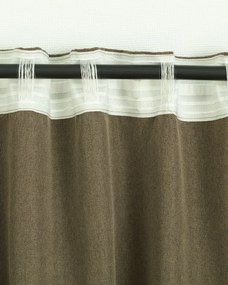 Záves BASIC s navliekacou riasiacou páskou 140x300 cm svetlohnedý 1 ks.