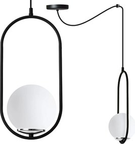 Závesné svietidlo Florence Spider, 1x biele sklenené tienidlo, b/ch, U