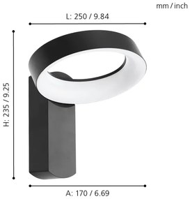 Eglo 97307 - LED Vonkajšie nástenné svietidlo PERNATE LED/11W/230V