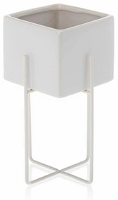 KERAMICKÝ KVETINÁČ SO STOJANOM MIZU 22X12 CM BIELA