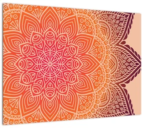 Sklenený obraz - Mandala umenia (70x50 cm)