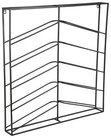 Čierny nástenný kovový regál na víno počet fliaš 10 67x66x7,5 cm Cuadro – PT LIVING