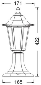 ACA Lighting Vonkajší lampáš PLGQ3W max. 40W/E27/IP44, biela