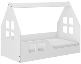 Detská posteľ domček Montessori 140 x 70 cm biela ľavá