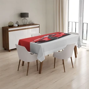 Sablio Obrus Ferrari na červeno-bielej - 90x90 cm