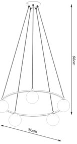 Sollux SL.1214 - Luster na lanku YOLI 5xG9/8W/230V čierna