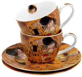 Porcelánová šálka s podšálkou Klimt The Kiss 90 ml sada 2ks