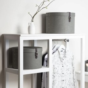 Sivé kartónové úložné boxy v súprave 2 ks s vekom ø 37,5x25,5 cm Rut Canvas Paper Laminate – Bigso