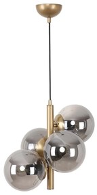 Sivé/v zlatej farbe závesné svietidlo so skleneným tienidlom ø 15 cm Forte – Squid Lighting