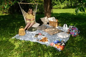 Béžové závesné kreslo PALAK