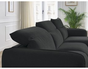 Čierna rozkladacia rohová pohovka (variabilná) Achille – Bobochic Paris