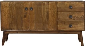 Drevená komoda Espita so šuplíkmi a dvierkami - 152*40*80cm