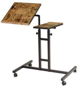 Polohovateľný stôl GLEN 87x67 cm hnedá/čierna