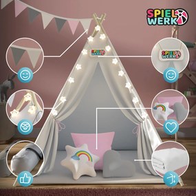 InternetovaZahrada Detský stan Teepee 160x130x130 cm - ružový