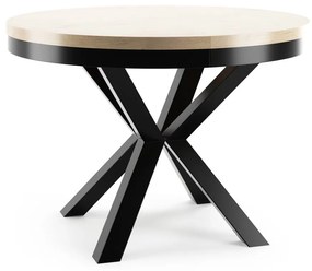 Okrúhly rozkladací jedálensky stôl PASI 120cm Kominácia stola: tmavý betón - grafitové nohy