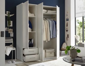 Šatníková skriňa Valencia, 155 cm, biela