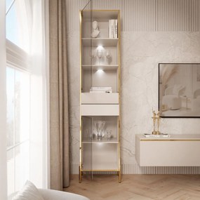 VITRÍNA NESSIE KAŠMÍR + ZLATÁ NA NOŽIČKÁCH 45 x 195 cm