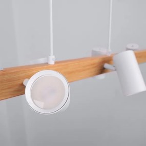 Brilagi - Závesný luster SELE 6xGU10/30W/230V biela/dubový dekor