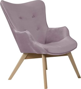 Zamatové kreslo v levanduľovej farbe Niko – Ropez