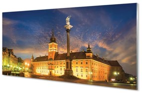Sklenený obraz Warsaw Old Town sunset 100x50 cm