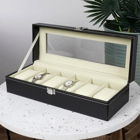 VILDE Organizér, box na hodinky na 6ks, WATCHES, čierny
