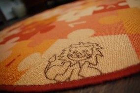Detský guľatý koberec PUZZLE oranžový
