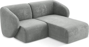 Sivá ženilková rohová pohovka (pravý roh/s leňoškou) Lani – Makamii