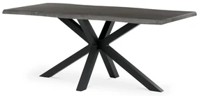 Autronic - Stůl jídelní, 180x90x75 cm, MDF deska, dekor šedý dub, kovová noha ve tvaru hvězdy, černý lak - HT-F4618 GREY AKCE