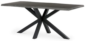Autronic - Stůl jídelní, 180x90x75 cm, MDF deska, dekor šedý dub, kovová noha ve tvaru hvězdy, černý lak - HT-F4618 GREY AKCE