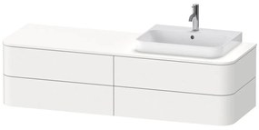 DURAVIT Happy D.2 Plus závesná skrinka pod umývadlo pod dosku (umývadlo vpravo), 4 zásuvky, 1600 x 550 x 408 mm, biela matná lakovaná, HP4963R3636