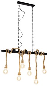 Inteligentné závesné svietidlo čierne 6-žiarovkové vrátane Wifi G95 - Plural