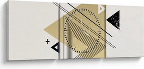 Obraz - Geometrické tvary N⁰4 (s hodinami) (90x30 cm)