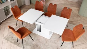 LEONEL Biely matný – MODERNÝ ROZKLADACÍ STÔL AŽ DO 180 cm!