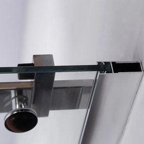 BPS-koupelny Posuvné sprchové dvere HYD-PD03B 100 chróm/transparent pre inštaláciu do niky + vanička HYD-OSV-SXL02C 100x100 biela