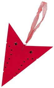 Sada 2 závesných zamatových hviezd s LED 45 cm červená MOTTI Beliani