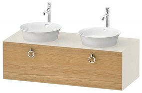 DURAVIT White Tulip závesná skrinka pod dve umývadlá na dosku, 1 zásuvka, 1300 x 550 x 408 mm, dub prírodný masív/nordická biela vysoký lesk, WT4983BH5H4