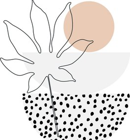 Obraz - Line art kvety N⁰3 (70x50 cm)